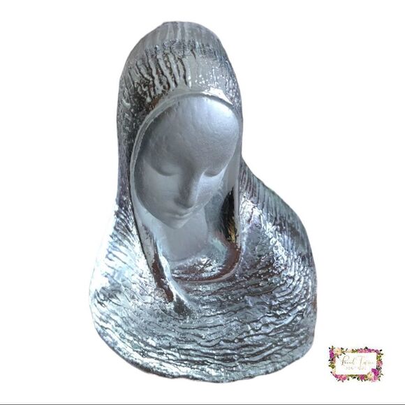 Viking Art Hand Made Frosted & Clear Glass Madonna Figurine - Picture 1 of 7